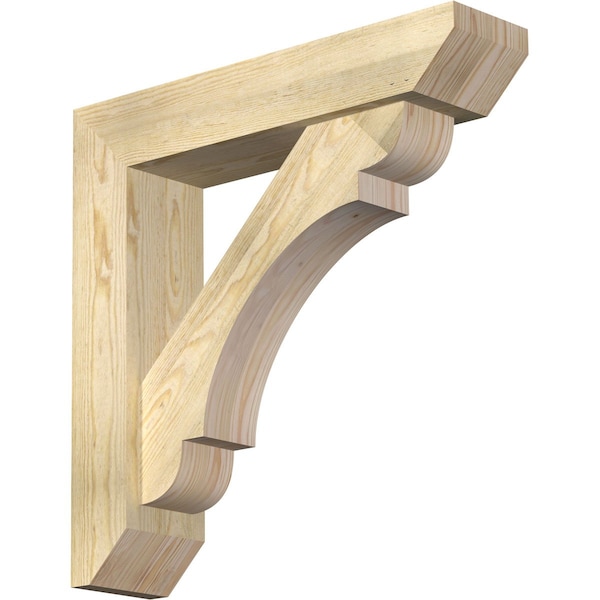 Ekena Millwork Olympic Slat Rough Sawn Bracket w/ Offset Brace, Douglas Fir, 6"W x 26"D x 26"H BKT0604X26X26OLY06RDF - main